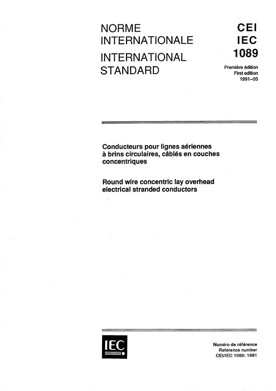 Cover IEC 61089:1991